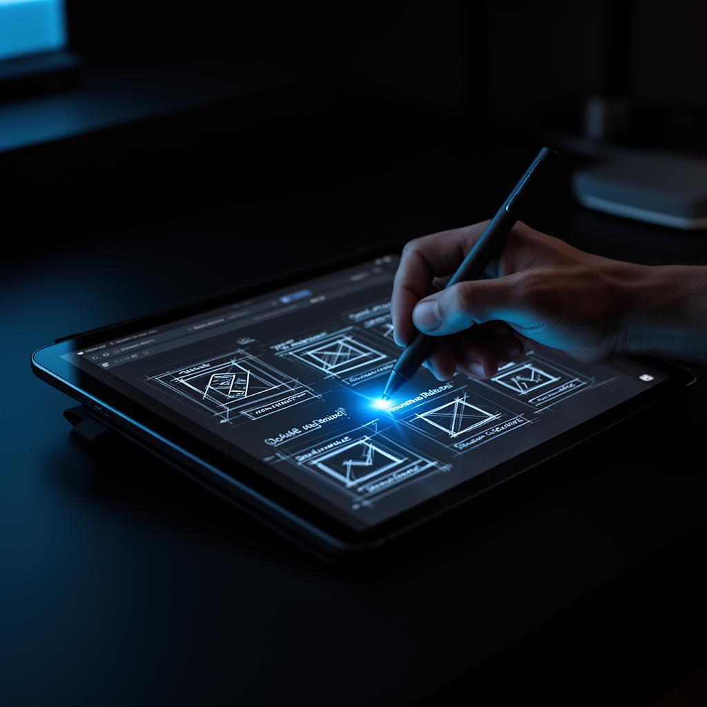 Designer sketching wireframes